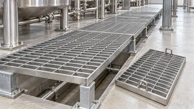 Stainless Steel Press-Welded Grating for Washdown and Service Floors